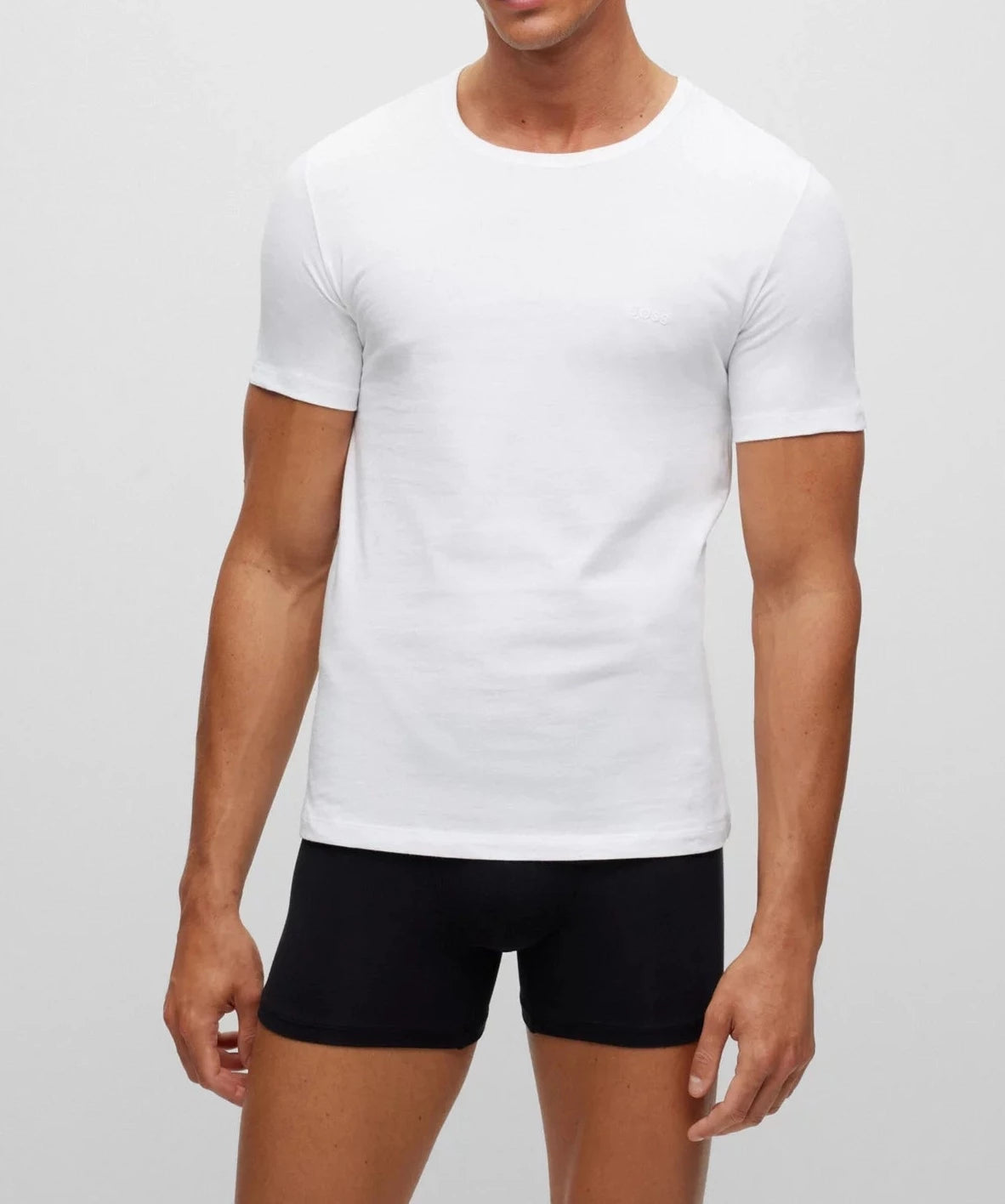 Hugo Boss 3 Pack Regular Fit Cotton T-Shirts - White / Black / Grey