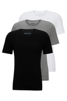 Hugo Boss 3 Pack Regular Fit Cotton T-Shirts - White / Black / Grey