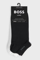 Boss 5 Pack Cotton Blend Ankle Socks - White / Black