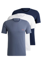 HUGO Triple Pack Crew Neck T Shirt - White/Blues