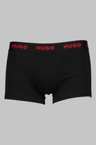 Hugo 3 Pack Stretch Cotton Trunks with Logo Waistbands - Black/Olive/Red