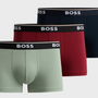 Boss 3 Pack of Stretch-Cotton Power Boxer Trunks - Red/Blue/Green