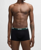 Boss 3 Pack of Stretch-Cotton Power Boxer Trunks - Black