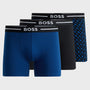 Boss Three-pack of stretch-cotton boxer briefs - Black/Blue Design