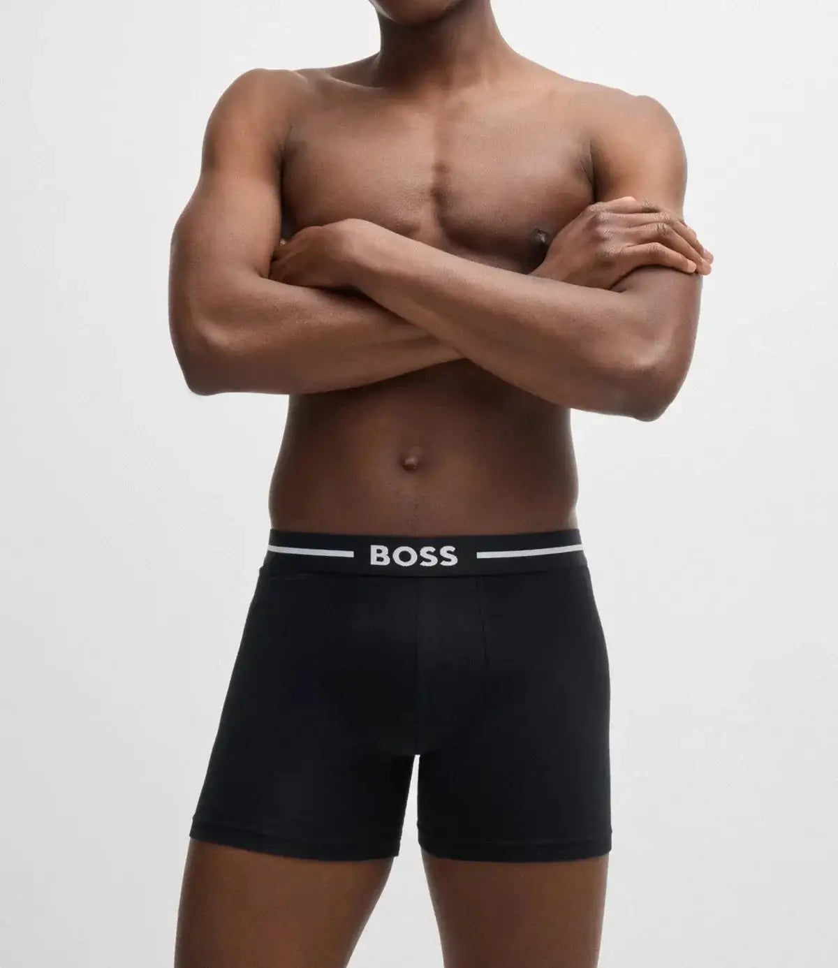 Boss Three-pack of stretch-cotton boxer briefs - Black/Blue Design