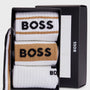 Boss 3 Pack Cotton Blend Giftset Short Socks -White