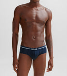 BOSS Men's 3 Pack Stretch Cotton Bold Briefs - Black/Navy/Charcoal