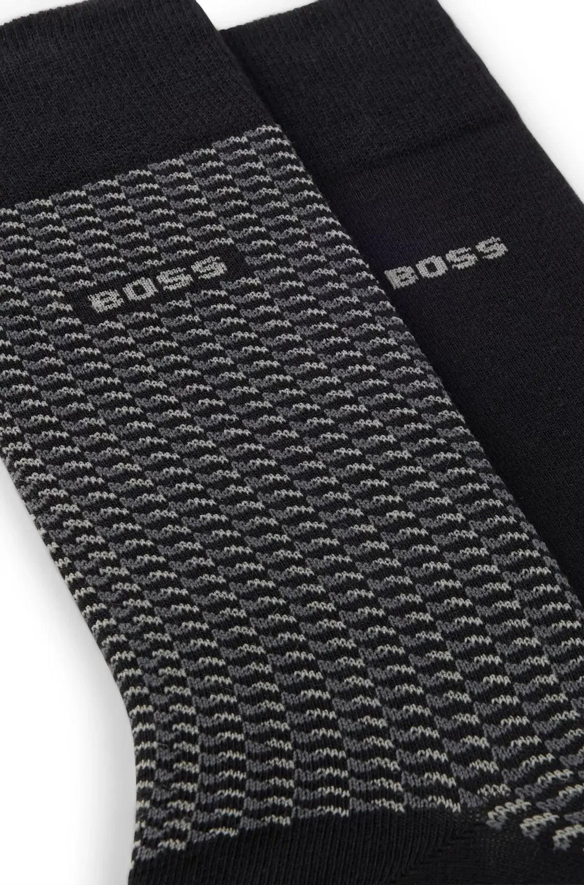 Boss 2 Pack Mini Geom Cotton Blend Socks - Black