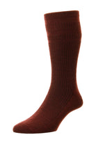 HJ Hall Wool Softop Socks, HJ90 Pack of 3, Orange/Burgundy/Mustard