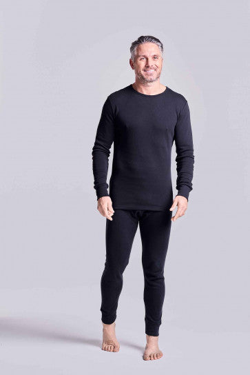 HJ Hall Cotton Rich Thermal Long Sleeve Top - Black