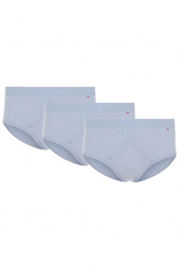 HJ Hall 3 Pack Pure Cotton Fly-Fronts Briefs - Light Blue