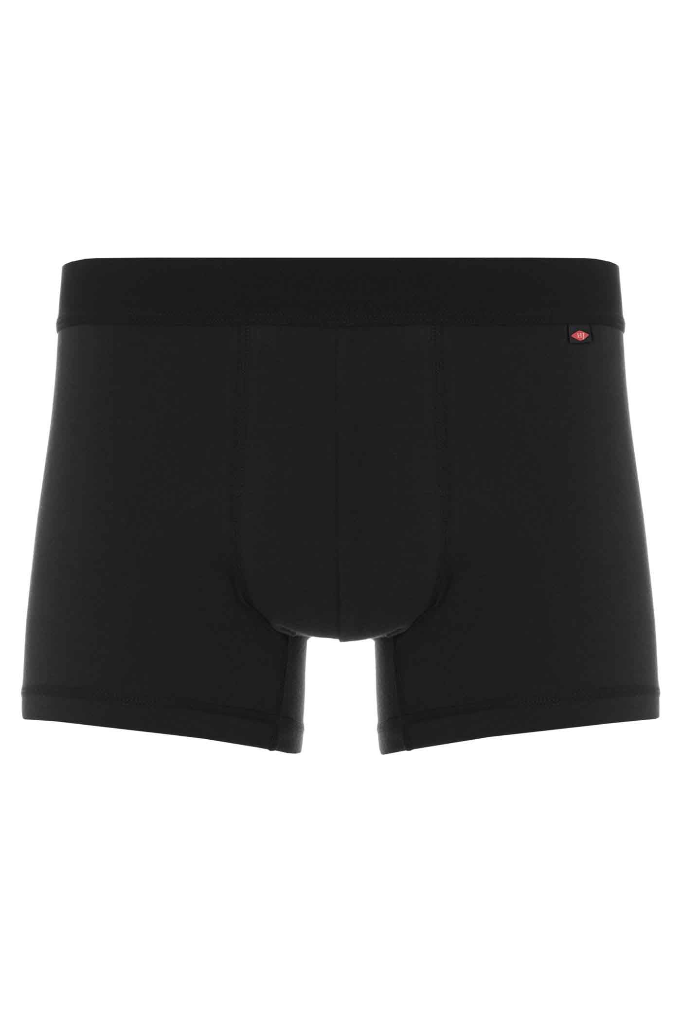 HJ Hall 2 Pack Cotton Stretch Trunks Boxer Short - Black