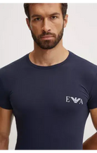 Emporio Armani 2 Pack Crew Neck Loungewear T-Shirt - White / Navy