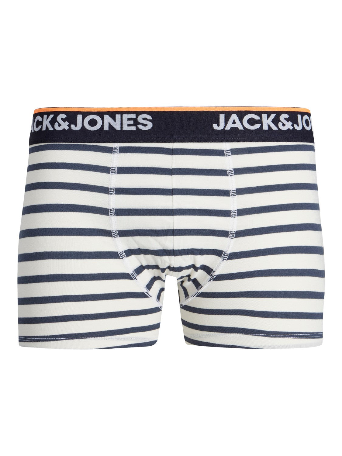 Jack & Jones Jacdave Trunks 3 Pack Cotton Stretch Boxers - Navy/Grey/Stripes