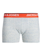 Jack & Jones Jacdave Trunks 3 Pack Cotton Stretch Boxers - Navy/Grey/Stripes