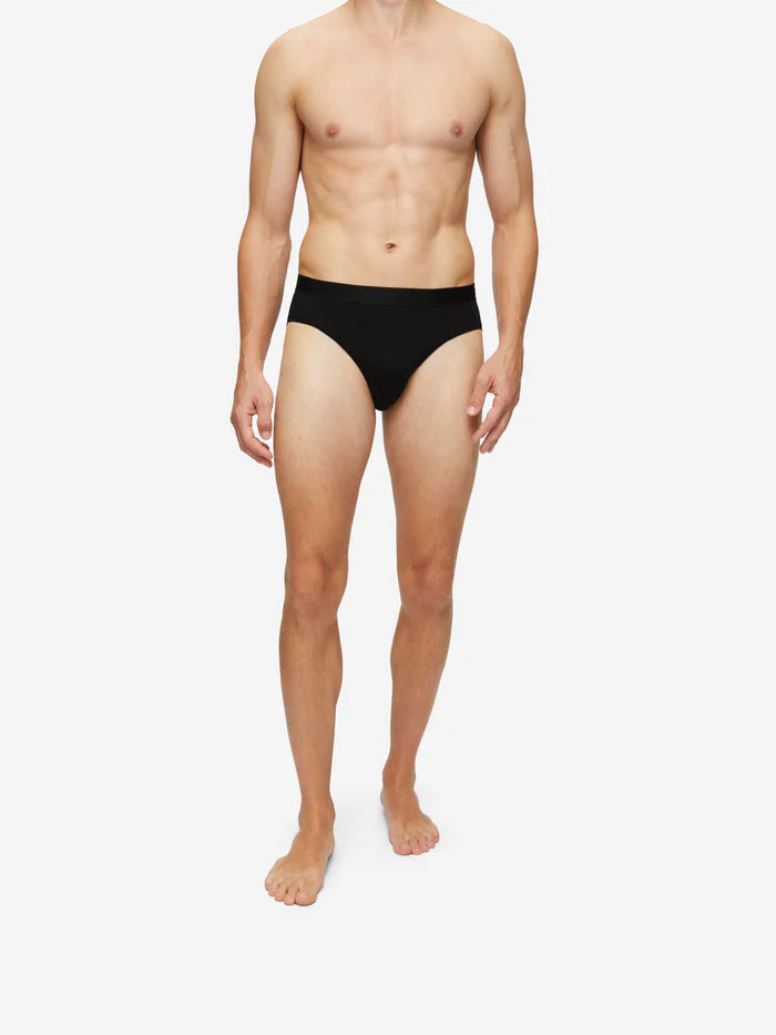 Derek Rose Men's Jack Briefs Pima Cotton Stretch -Black