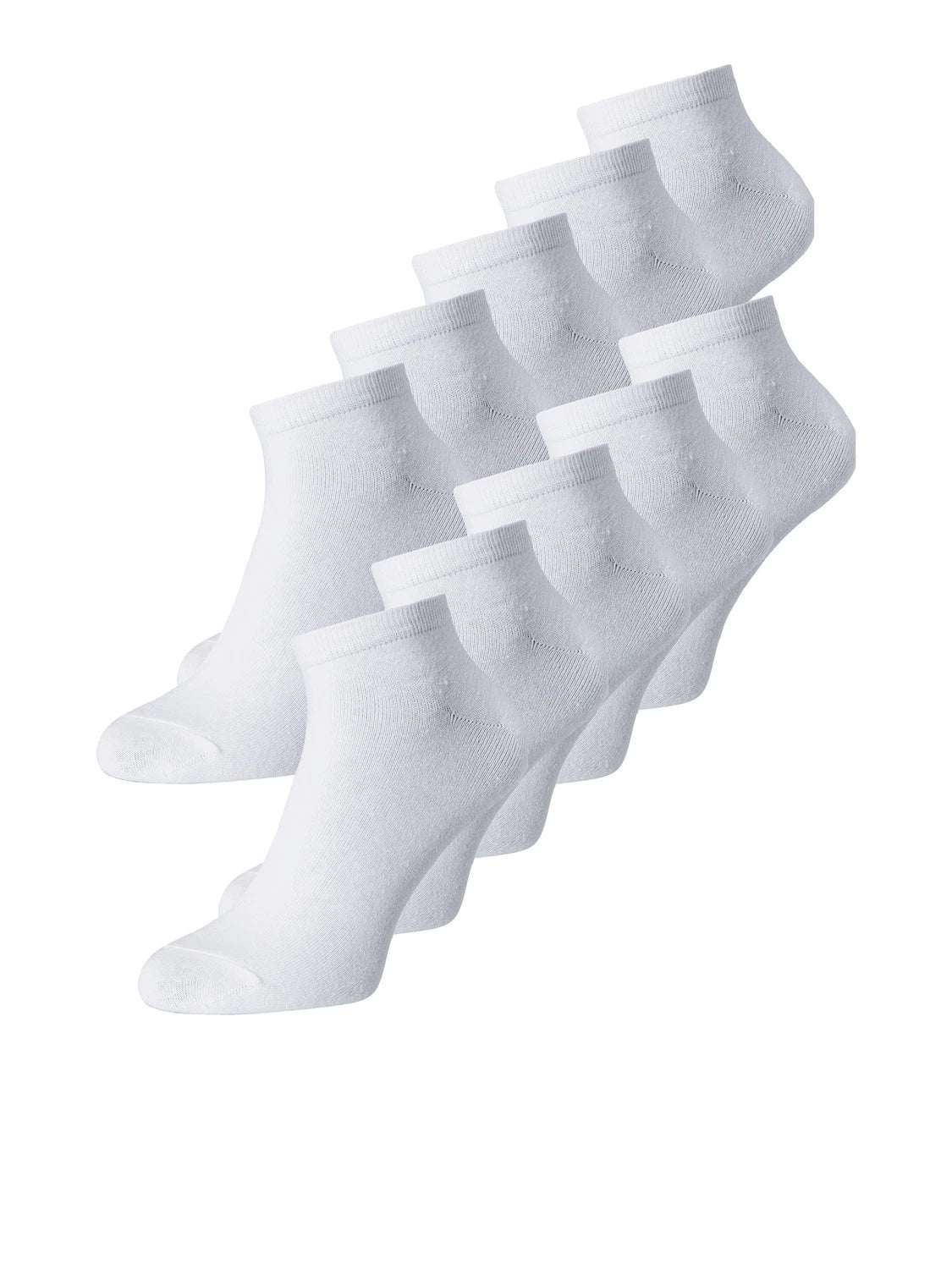 Jack & Jones 10 Pack Ankle Socks - White