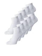 Jack & Jones 10 Pack Ankle Socks - White