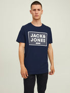 Jack & Jones 3 Pack Logo Crew Neck T-Shirts - White/Navy/Olive