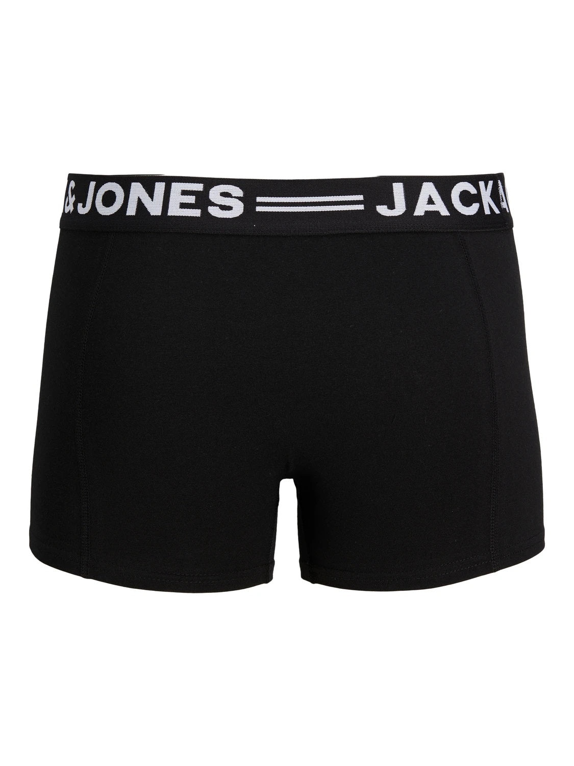 Jack & Jones 3 Pack Cotton Stretch Trunks - Black/Black Waistband