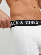 Jack & Jones 3 Pack Cotton Stretch Trunks - Black/White/Grey