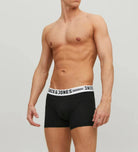 Jack & Jones 3 Pack Cotton Stretch Trunks - Black/White/Grey