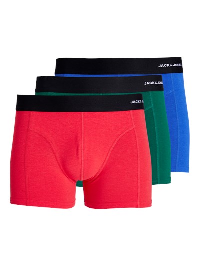 Jack & Jones Jaclucas Bamboo 3 Pack Trunks - Red/Blue/Green