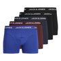 Jack & Jones Jacblack Friday 5 Pack Cotton Stretch Trunks - Black/Navy/Port Royale