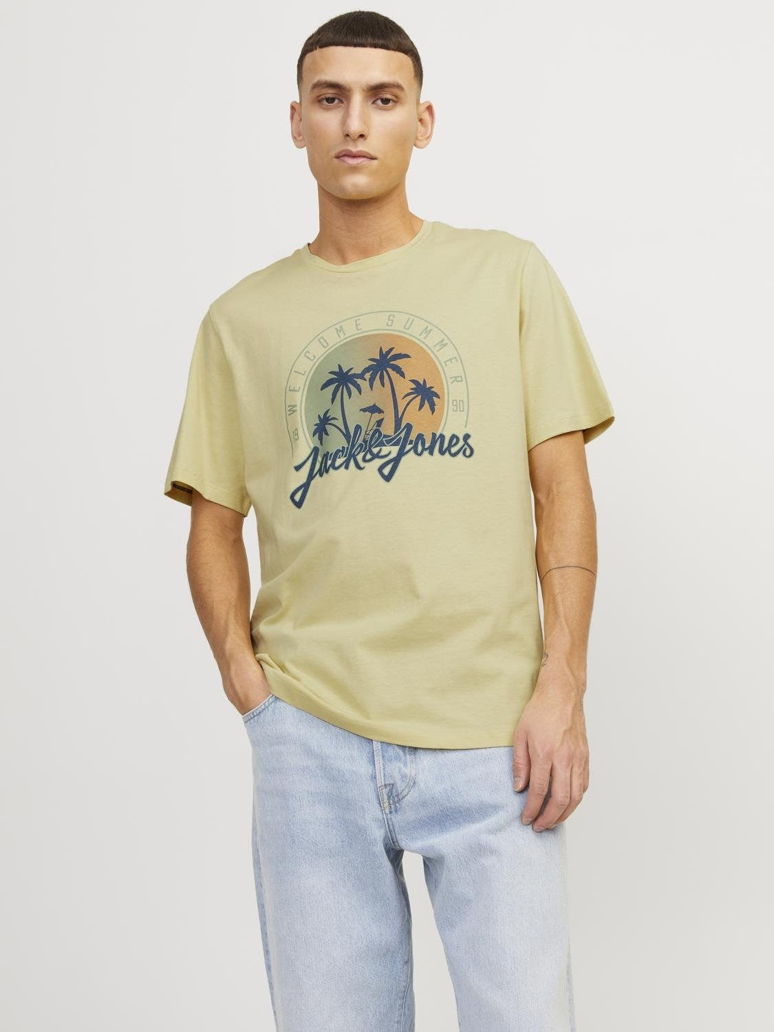 Jack & Jones JJsummer Vibe Crew Neck 100% Cotton T-Shirt