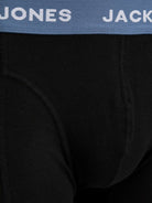 Jack & Jones Jacsolid 5 Pack Cotton Stretch Trunks - Black with Coloured Waistbands