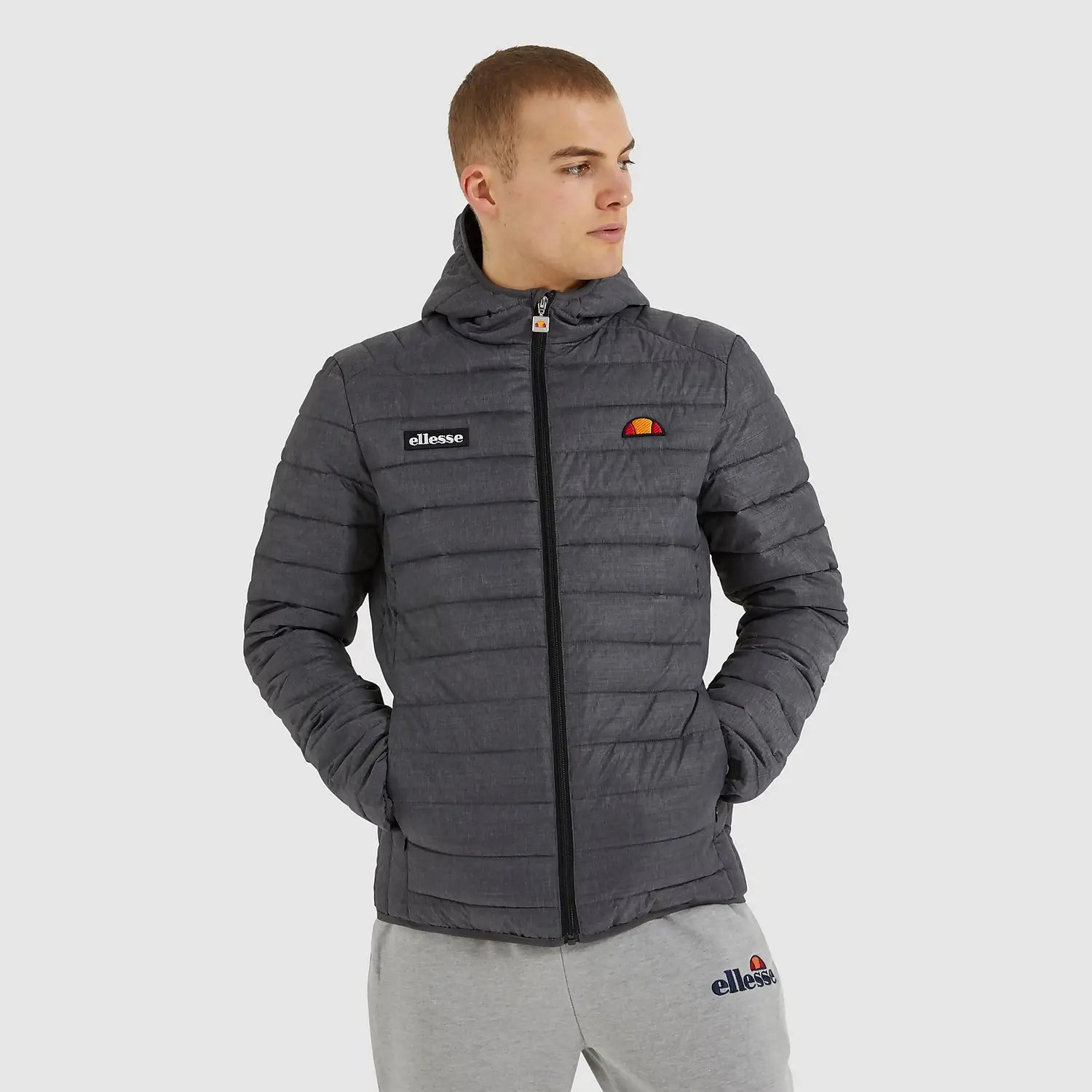 Ellesse Men's Lombardy Padded Jacket - Dark Grey Marl