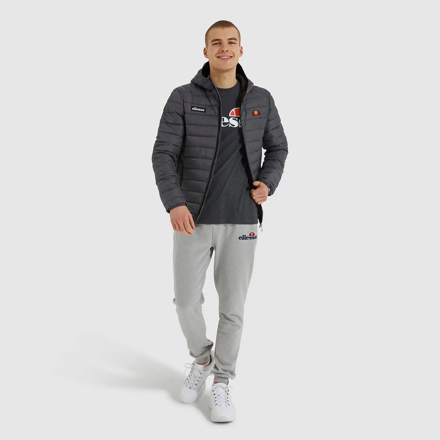 Ellesse Men's Lombardy Padded Jacket - Dark Grey Marl