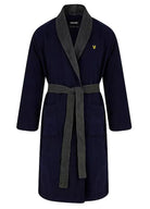 Lyle & Scott Adrian Contrast Collar And Belt Bath Robe - Peacoat