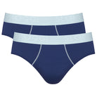 Sloggi Men's Ever Cool 2 Pack Midi Briefs - Twilight Blue