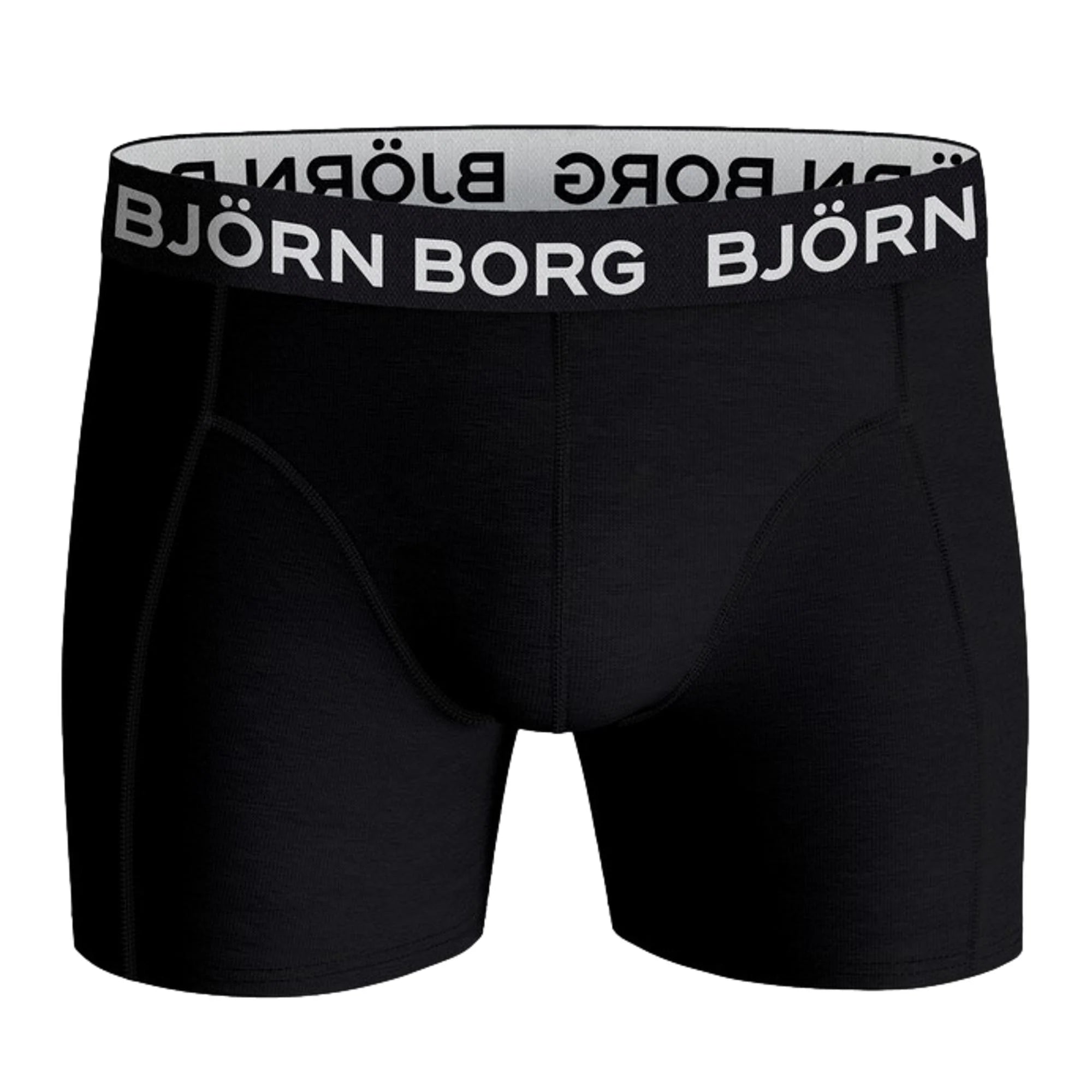 Bjorn Borg Cotton Stretch Boxer 3 Pack - Black Leaf Print / Black