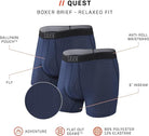 Saxx Quest QDM Boxer Brief Fly 2 Pack - Midnight Blue II