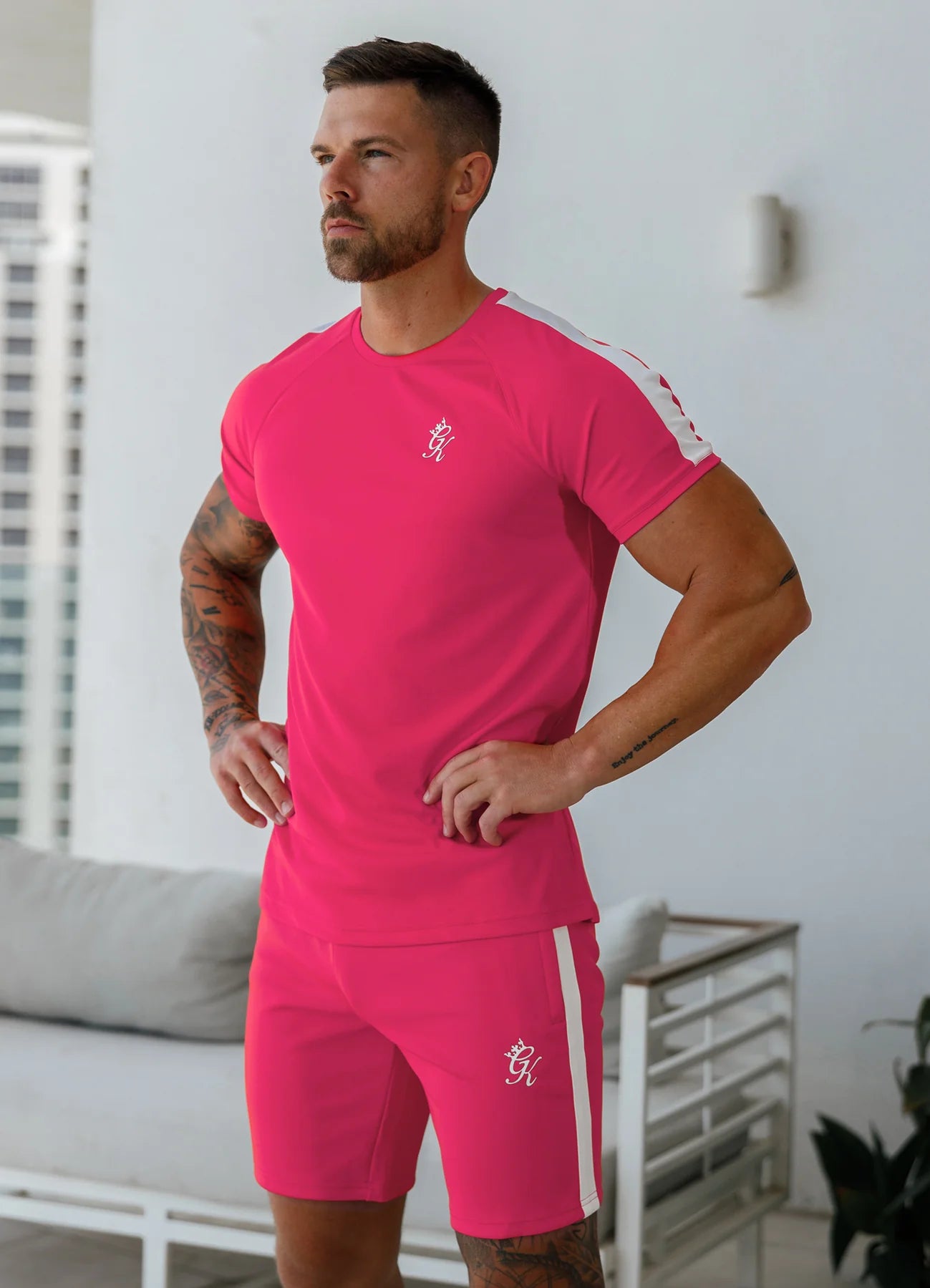 Gym King Core Plus Poly Tee - Fuchsia