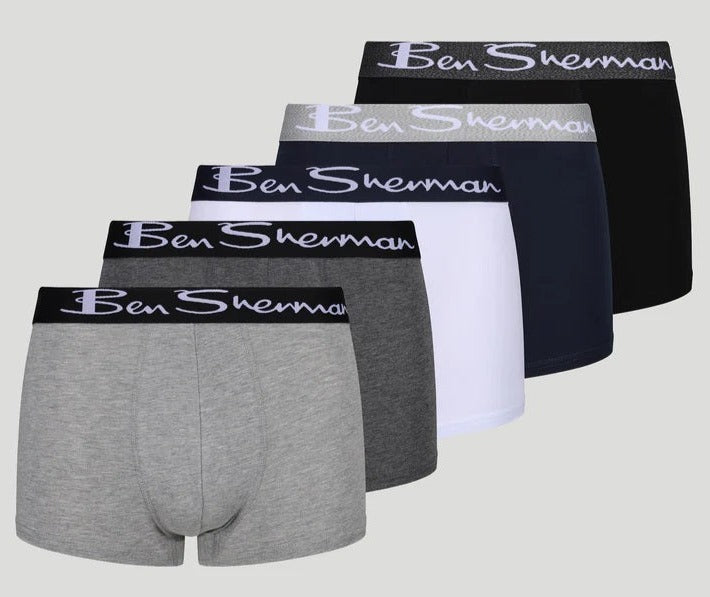 Ben Sherman Mens Poderick 5 Pack Trunks - Multi