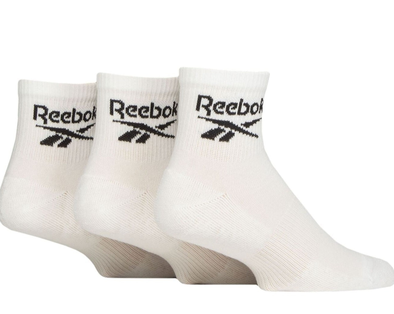 Reebok 3 Pack Unisex Core Cotton Cushioned Ankle Socks