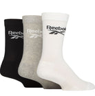 Reebok 3 Pack Unisex Core Ribbed Cotton Crew Socks