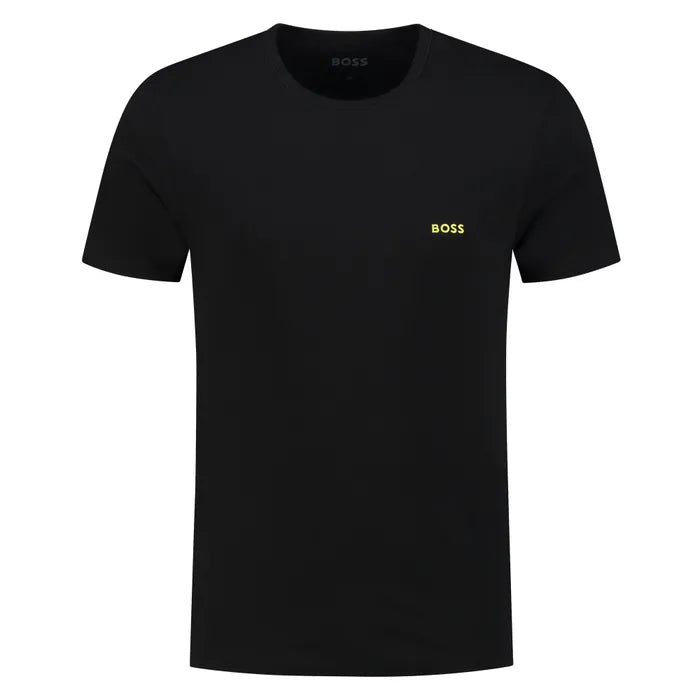 Boss 3 Pack Regular Fit Cotton T-Shirts Logo Embroidered - Navy/White/Black