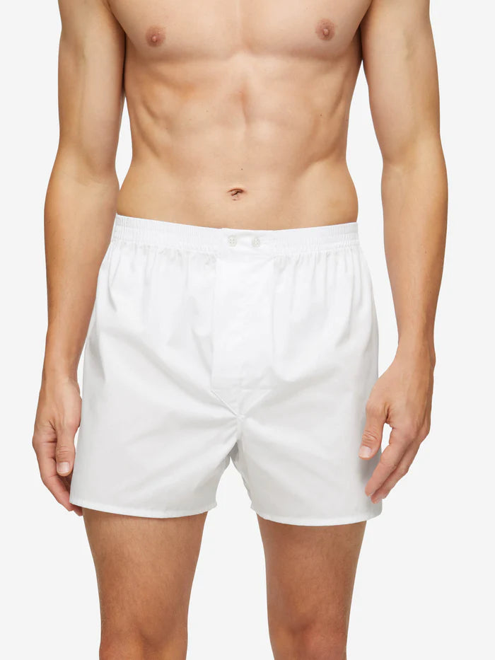 Derek Rose Men's Classic Fit Boxers - Savoy Cotton White