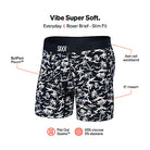 Saxx Underwear Vibe Supersoft 1 Pack Boxer Briefs Castaway- Dark Ink