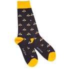 Swole Panda Mens Navy Bumblebee Bamboo Socks - Size (7-11)