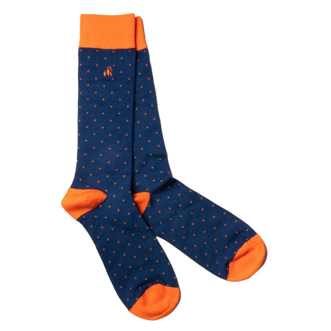 Swole Panda Mens Spotted Orange Bamboo Socks - Size (7-11)