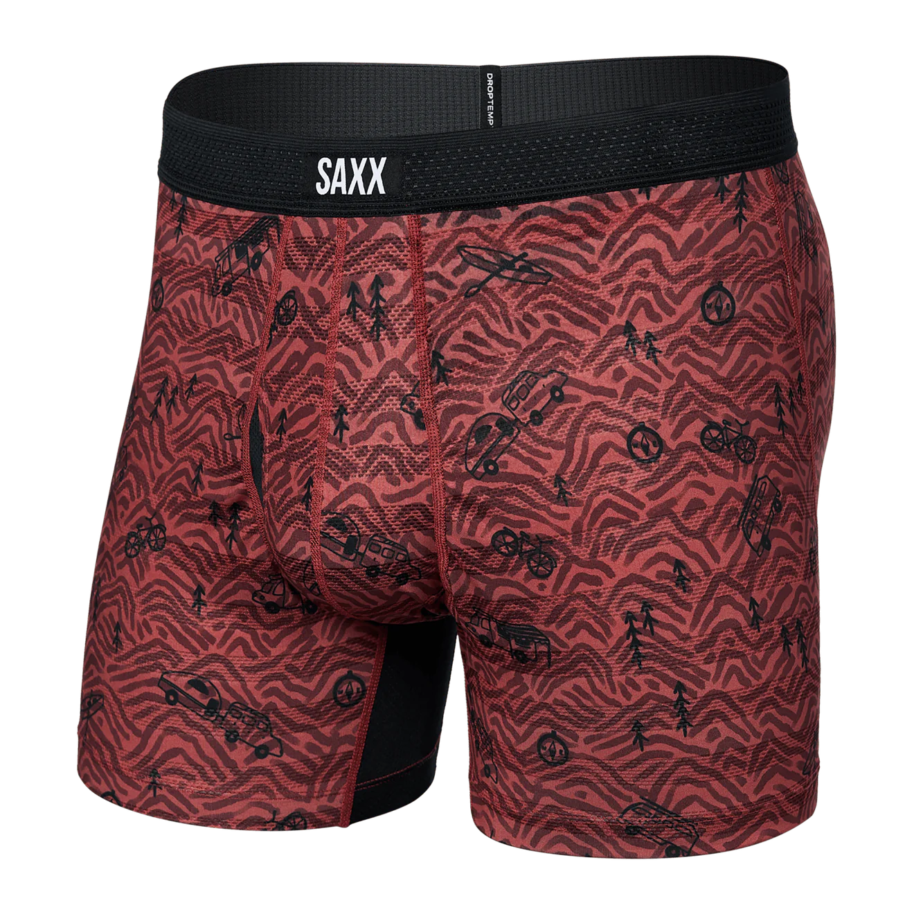 Saxx Underwear DROPTEMP™ Cool Mesh 1 Pack Boxer Briefs - Red Head for the Hills