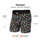 Saxx Underwear Daytripper 1 Pack Boxer Briefs - Fun Bits Black