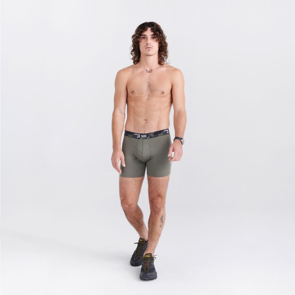 Saxx Underwear Sports Mesh 1 Pack Boxer Briefs - DOC Dusty Olive/Camo WB