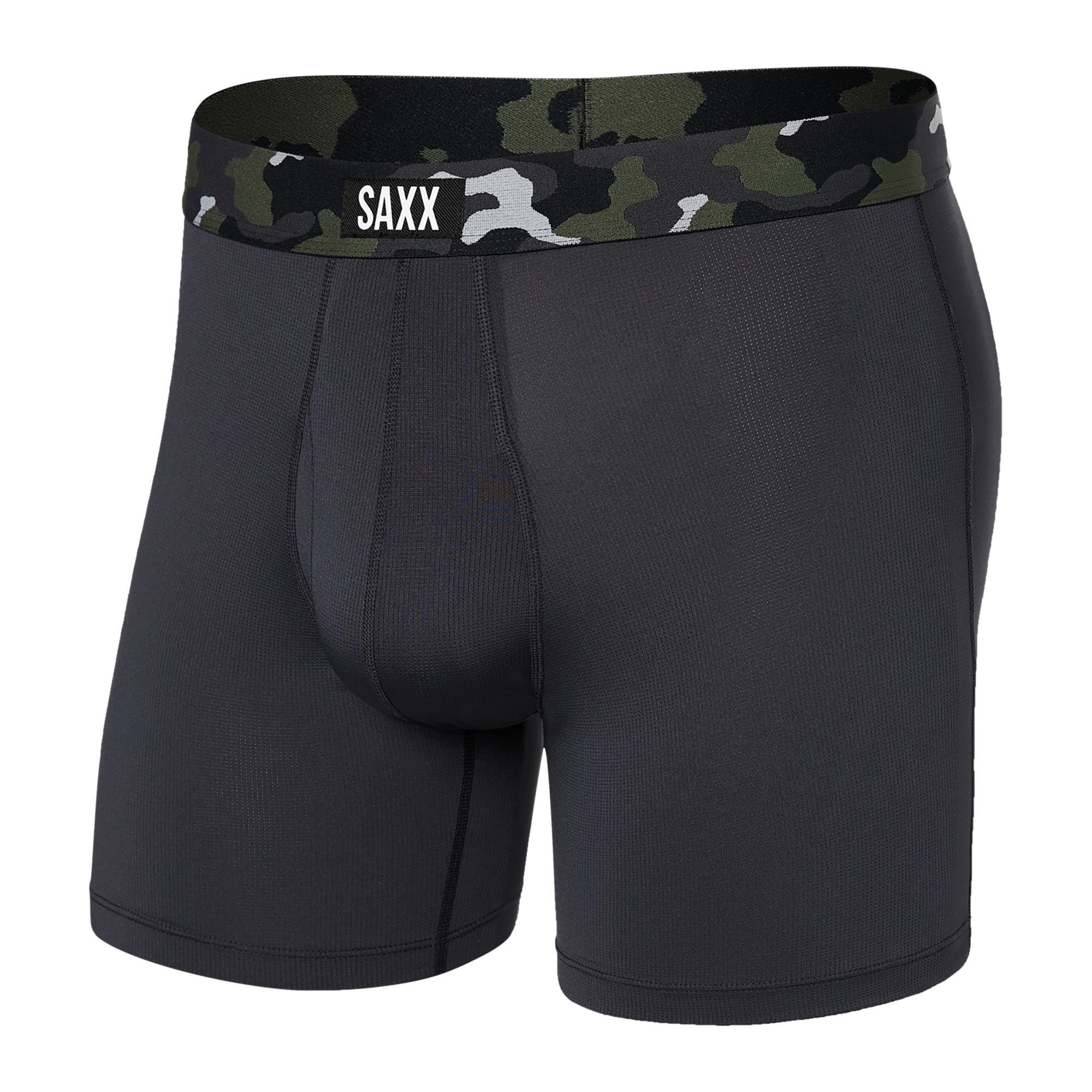 Saxx Underwear Sports Mesh 1 Pack Boxer Briefs - Faded Black Camo