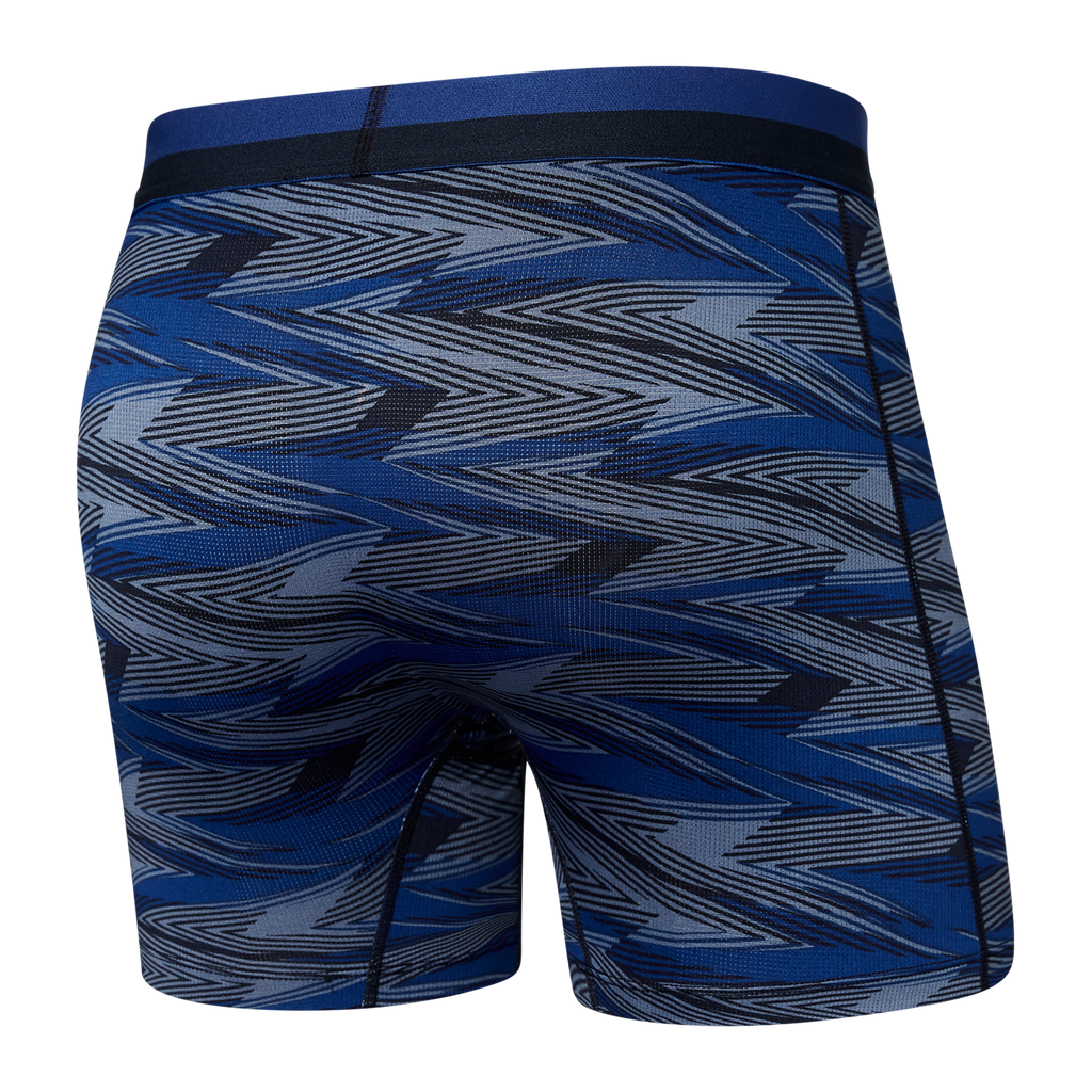 Saxx Underwear Sports Mesh 1 Pack Boxer Briefs - Lightning Stripe Blue